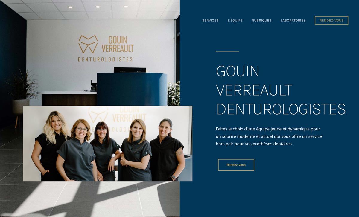 Intro du site Gouin Verreault denturologistes